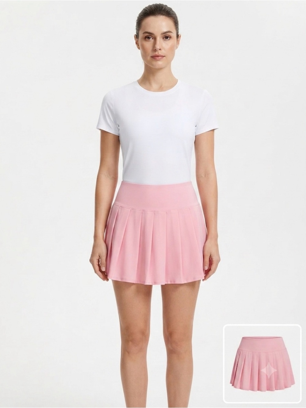 Women's Pink Pleated Skater Skirt